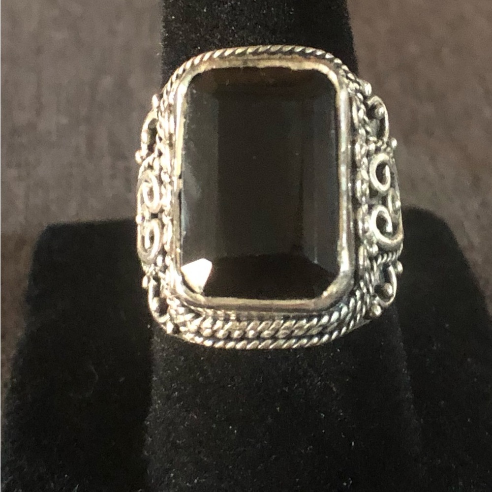 Bali Style Artisan 925 Sterling Silver Citrine Ring 9g  SZ 6.5